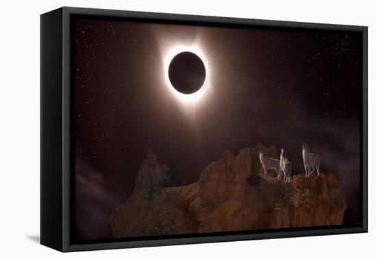 The Night of Day (Eclipse 2017)-Gordon Semmens-Framed Premier Image Canvas