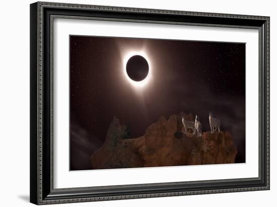 The Night of Day (Eclipse 2017)-Gordon Semmens-Framed Giclee Print