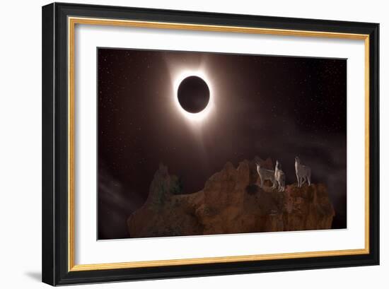 The Night of Day (Eclipse 2017)-Gordon Semmens-Framed Giclee Print