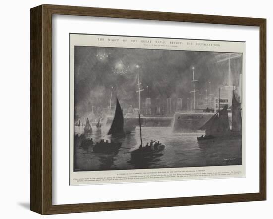 The Night of the Great Naval Review, the Illuminations-Fred T. Jane-Framed Giclee Print