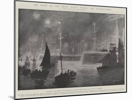 The Night of the Great Naval Review, the Illuminations-Fred T. Jane-Mounted Giclee Print