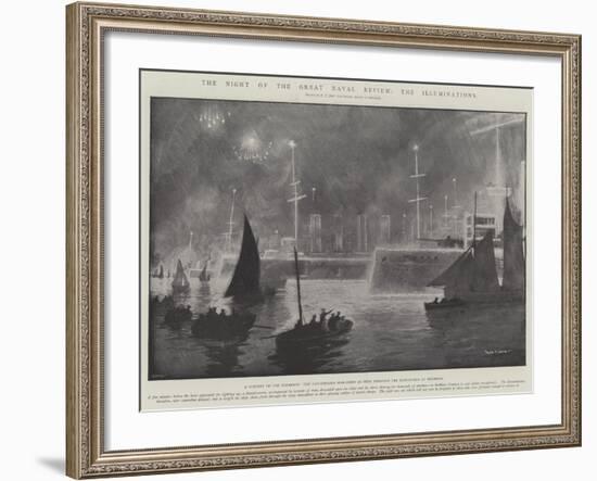 The Night of the Great Naval Review, the Illuminations-Fred T. Jane-Framed Giclee Print