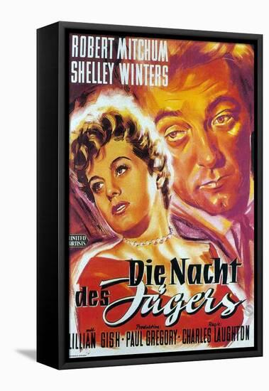 The Night of the Hunter, German Movie Poster, 1955-null-Framed Stretched Canvas