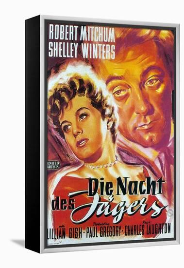 The Night of the Hunter, German Movie Poster, 1955-null-Framed Stretched Canvas