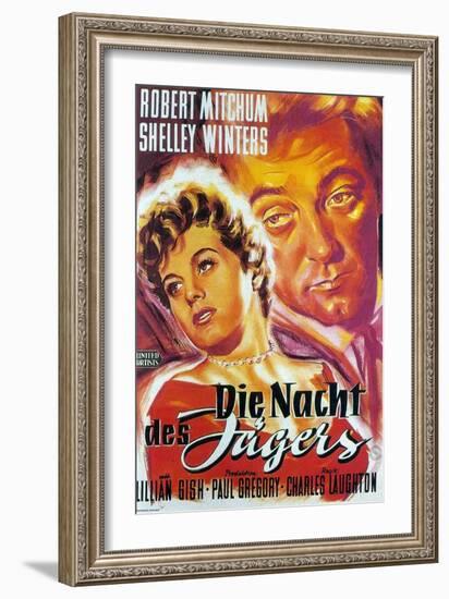 The Night of the Hunter, German Movie Poster, 1955-null-Framed Premium Giclee Print