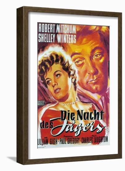 The Night of the Hunter, German Movie Poster, 1955-null-Framed Premium Giclee Print