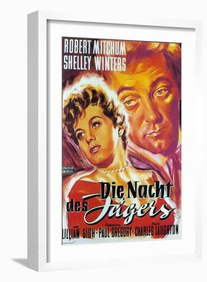 The Night of the Hunter, German Movie Poster, 1955-null-Framed Premium Giclee Print