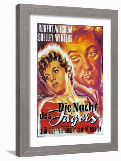 The Night of the Hunter, German Movie Poster, 1955-null-Framed Art Print