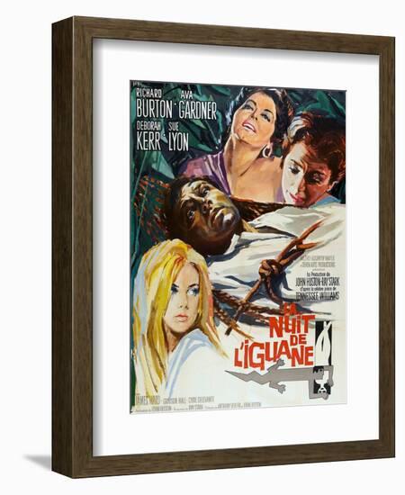 The Night of the Iguana, (AKA La Nuit De L'Iguane), French Poster Art, 1964-null-Framed Premium Giclee Print