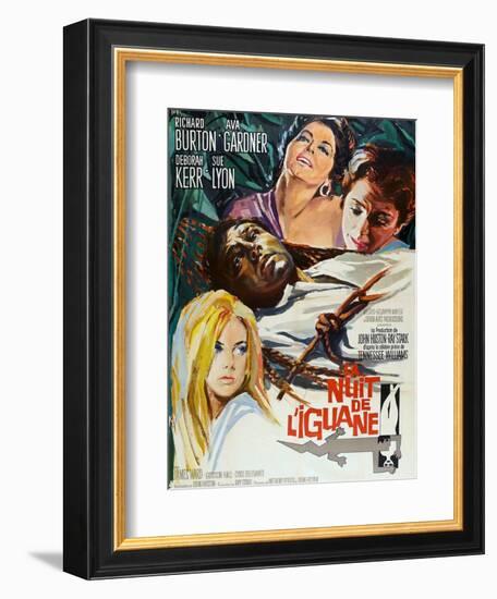 The Night of the Iguana, (AKA La Nuit De L'Iguane), French Poster Art, 1964-null-Framed Premium Giclee Print