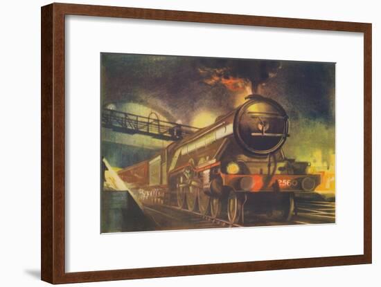 'The Night Scotsman, L.N.E.R., leaving King's Cross', 1940-Unknown-Framed Giclee Print