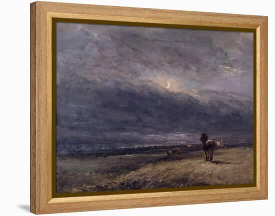 The Night Train (W/C on Paper)-David Cox-Framed Premier Image Canvas