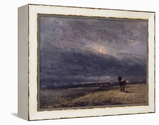 The Night Train (W/C on Paper)-David Cox-Framed Premier Image Canvas