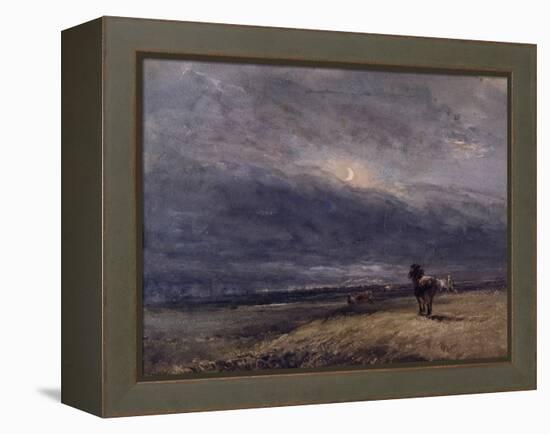 The Night Train (W/C on Paper)-David Cox-Framed Premier Image Canvas