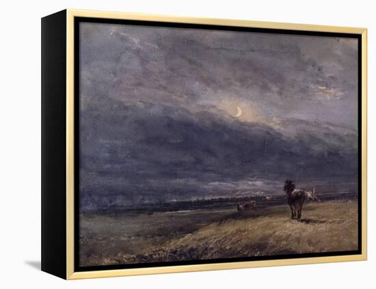 The Night Train (W/C on Paper)-David Cox-Framed Premier Image Canvas