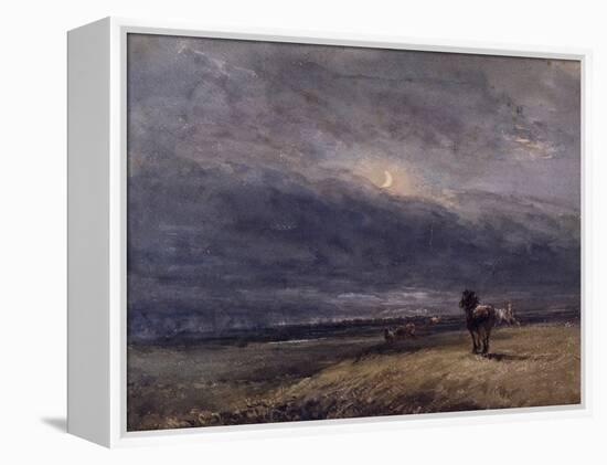 The Night Train (W/C on Paper)-David Cox-Framed Premier Image Canvas