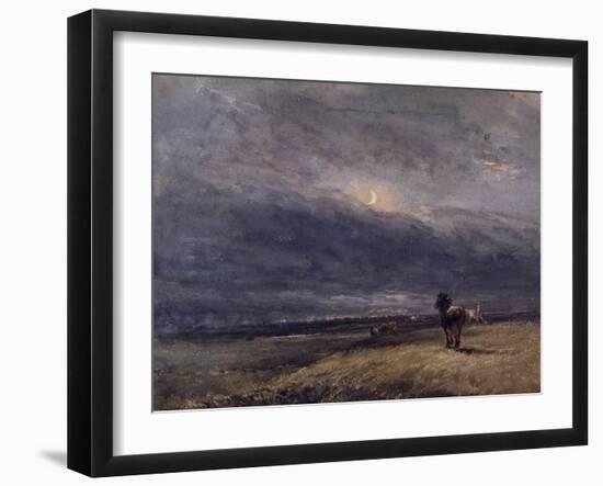 The Night Train (W/C on Paper)-David Cox-Framed Giclee Print