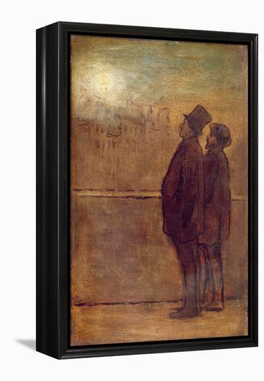 The Night Walkers (Oil on Board)-Honore Daumier-Framed Premier Image Canvas
