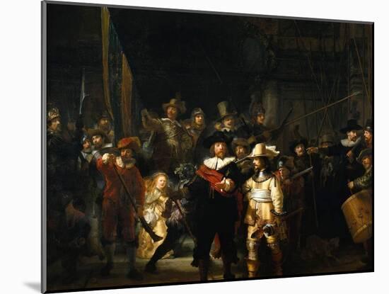 The Night Watch, 1642-Rembrandt van Rijn-Mounted Giclee Print