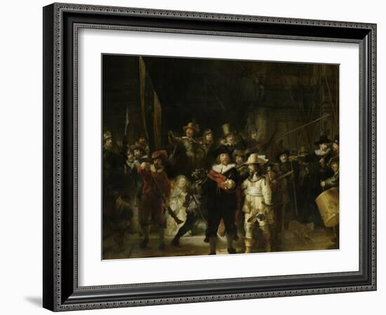 The Night Watch Painting by Rembrandt Van Rijn-Stocktrek Images-Framed Art Print