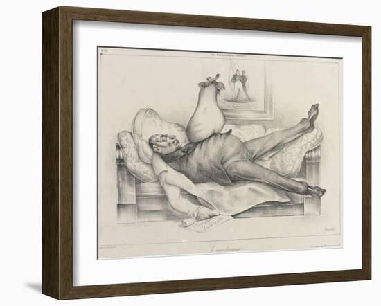 The Nightmare, Man with a Peach on His Stomach-Honore Daumier-Framed Giclee Print