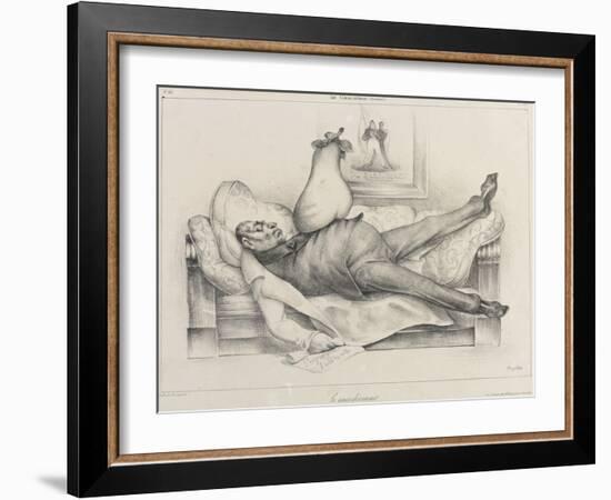 The Nightmare, Man with a Peach on His Stomach-Honore Daumier-Framed Giclee Print