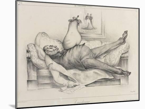 The Nightmare, Man with a Peach on His Stomach-Honore Daumier-Mounted Giclee Print