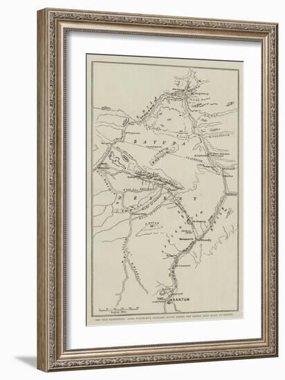 The Nile Expedition, Lord Wolseley's Intended Route across the Desert from Korti to Shendy-null-Framed Giclee Print