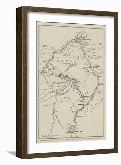 The Nile Expedition, Lord Wolseley's Intended Route across the Desert from Korti to Shendy-null-Framed Giclee Print