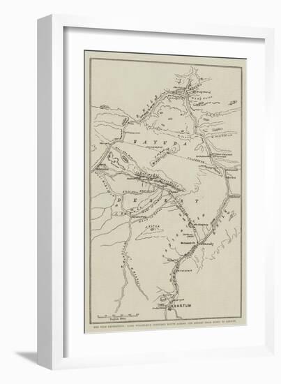 The Nile Expedition, Lord Wolseley's Intended Route across the Desert from Korti to Shendy-null-Framed Giclee Print