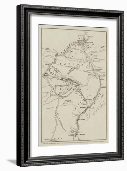 The Nile Expedition, Lord Wolseley's Intended Route across the Desert from Korti to Shendy-null-Framed Giclee Print