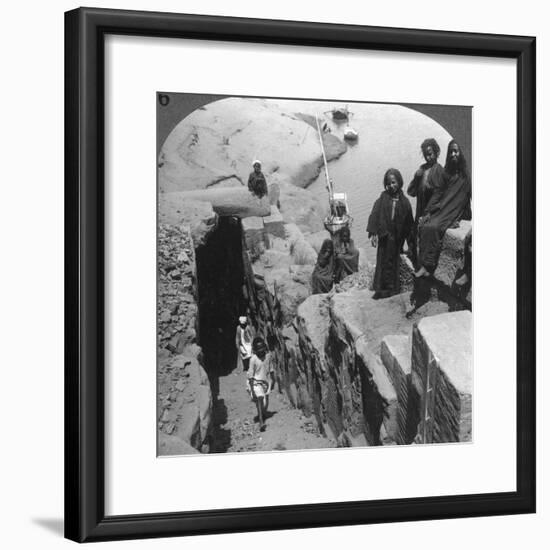 The Nilometer (Measurer of Inundation) at the First Cataract, Egypt, 1905-Underwood & Underwood-Framed Photographic Print