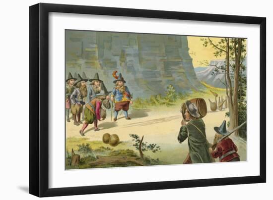 The Nine Pin Game in the Mountains-null-Framed Giclee Print