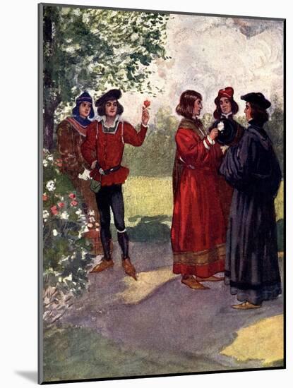 The Nobles Plucked Red or White Roses and Put Them in their Caps, 15th Century-AS Forrest-Mounted Giclee Print