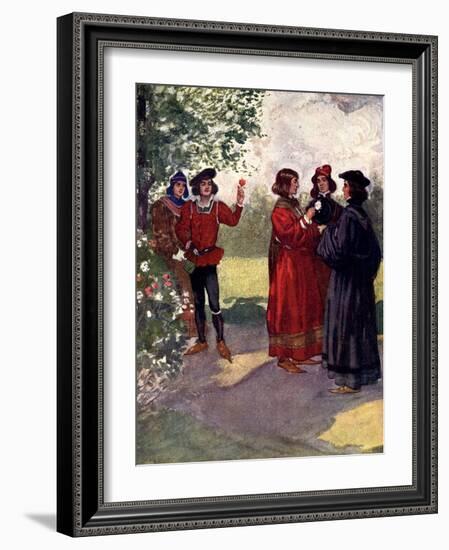 The Nobles Plucked Red or White Roses and Put Them in their Caps, 15th Century-AS Forrest-Framed Giclee Print