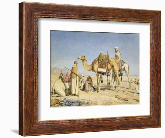 The Noonday Halt, 1853 (W/C & Gouache over Pencil on Card)-John Frederick Lewis-Framed Giclee Print