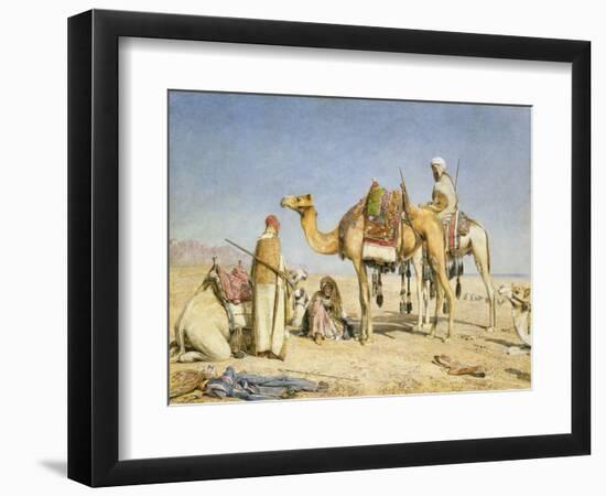 The Noonday Halt, 1853 (W/C & Gouache over Pencil on Card)-John Frederick Lewis-Framed Giclee Print