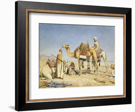 The Noonday Halt, 1853 (W/C & Gouache over Pencil on Card)-John Frederick Lewis-Framed Giclee Print