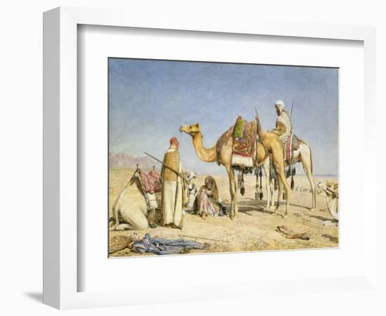 The Noonday Halt, 1853 (W/C & Gouache over Pencil on Card)-John Frederick Lewis-Framed Giclee Print