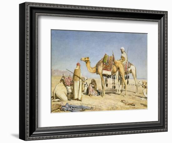 The Noonday Halt, 1853 (W/C & Gouache over Pencil on Card)-John Frederick Lewis-Framed Giclee Print