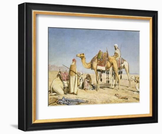 The Noonday Halt, 1853 (W/C & Gouache over Pencil on Card)-John Frederick Lewis-Framed Giclee Print