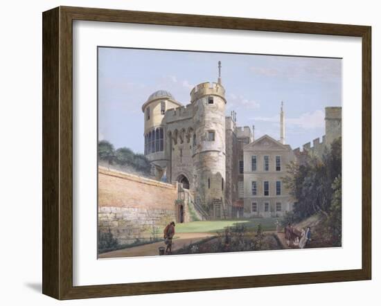 The Norman Gate and Deputy Governor's House (Gouache over Graphite on Paper)-Paul Sandby-Framed Giclee Print