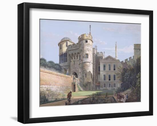 The Norman Gate and Deputy Governor's House (Gouache over Graphite on Paper)-Paul Sandby-Framed Giclee Print