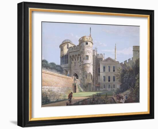 The Norman Gate and Deputy Governor's House (Gouache over Graphite on Paper)-Paul Sandby-Framed Giclee Print