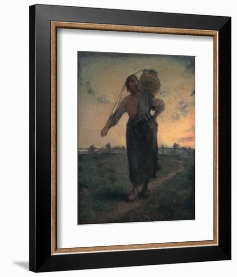 The Norman Milkmaid in Gréville, c.1874-Jean-François Millet-Framed Art Print