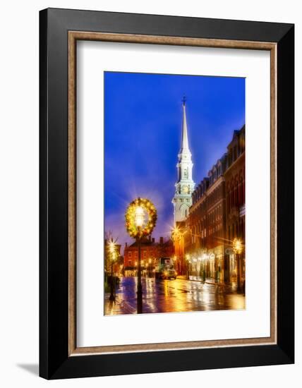 The North Church and Congress Street in Portsmouth, New Hampshire-Jerry & Marcy Monkman-Framed Photographic Print