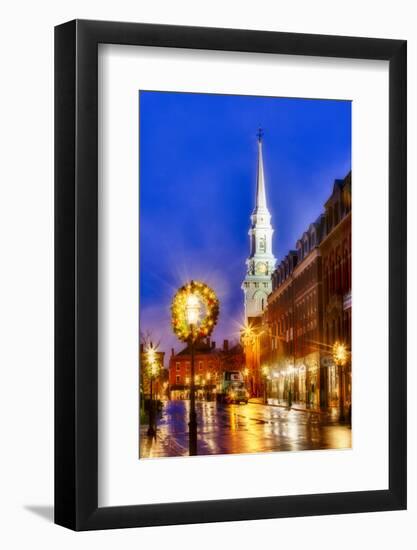 The North Church and Congress Street in Portsmouth, New Hampshire-Jerry & Marcy Monkman-Framed Photographic Print