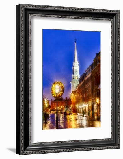 The North Church and Congress Street in Portsmouth, New Hampshire-Jerry & Marcy Monkman-Framed Photographic Print