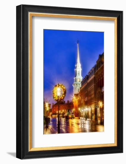 The North Church and Congress Street in Portsmouth, New Hampshire-Jerry & Marcy Monkman-Framed Photographic Print