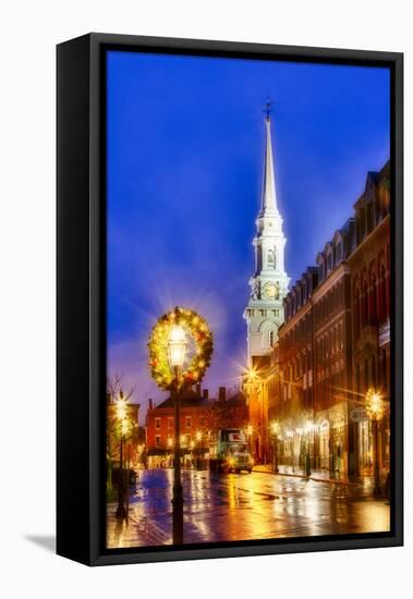 The North Church and Congress Street in Portsmouth, New Hampshire-Jerry & Marcy Monkman-Framed Premier Image Canvas